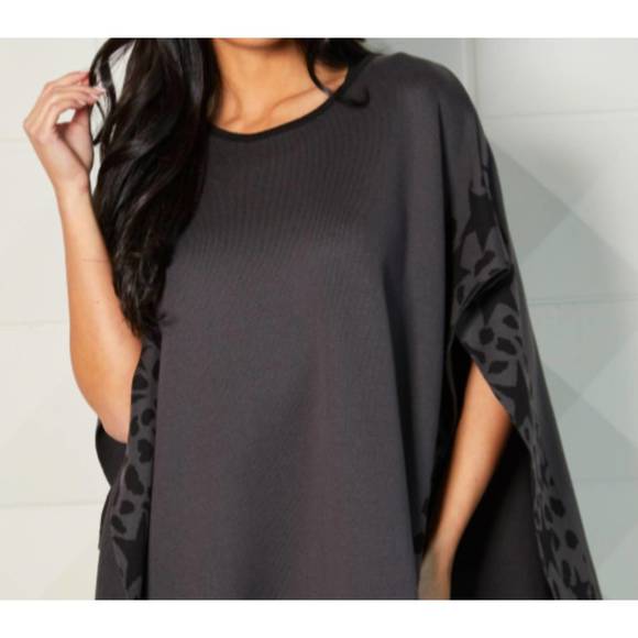 NEW ANGEL APPAREL scoop one size poncho in coal - Picture 2 of 3